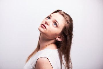 Naklejka premium Beauty portrait of young woman