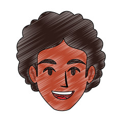 Young man face cartoon