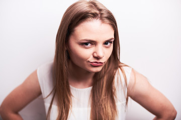 Fototapeta premium Beauty portrait of young funny woman