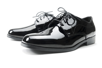 The black man's shoes isolated on white background.