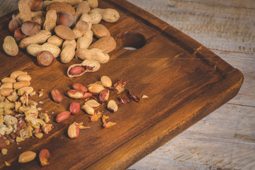 Dry fruits on wooden table