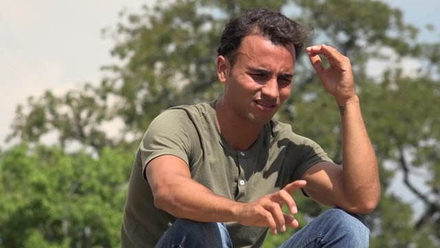 Angry Hispanic Male Soldier Complaining