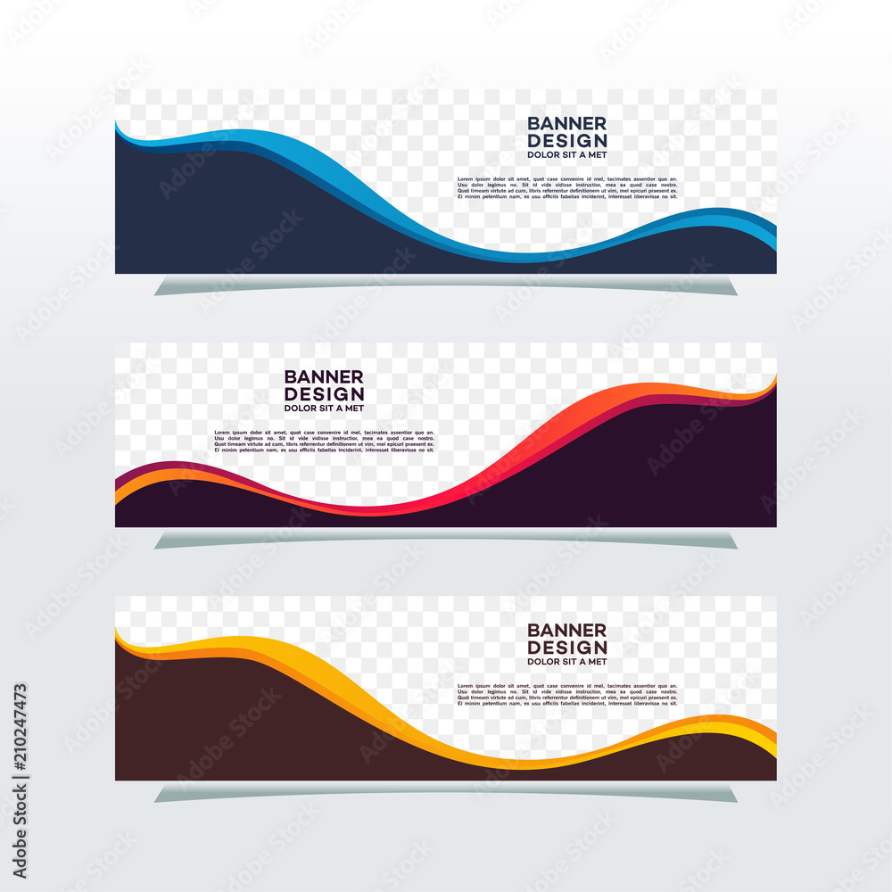 Wall mural abstract web banner design background or header templates in transparent background