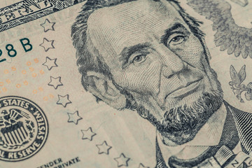 US dollar bill banknote closeup