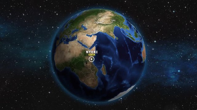 KENYA NYERI ZOOM IN FROM SPACE
