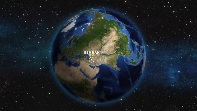 IRAN SEMNAN ZOOM IN FROM SPACE