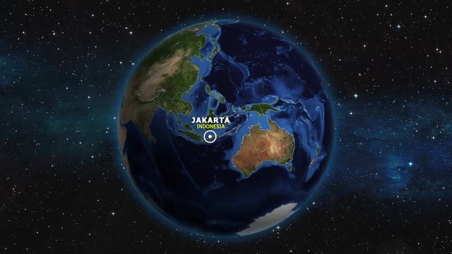 INDONESIA JAKARTA ZOOM IN FROM SPACE