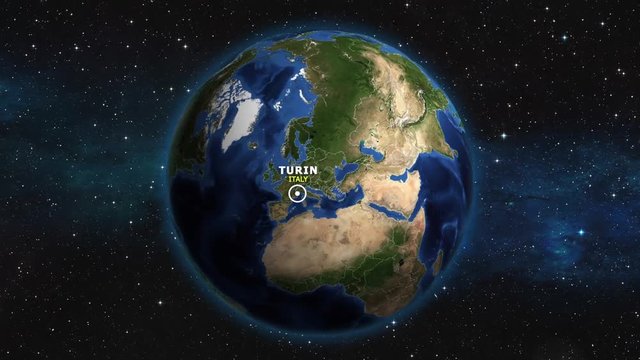 ITALY TURIN ZOOM IN FROM SPACE