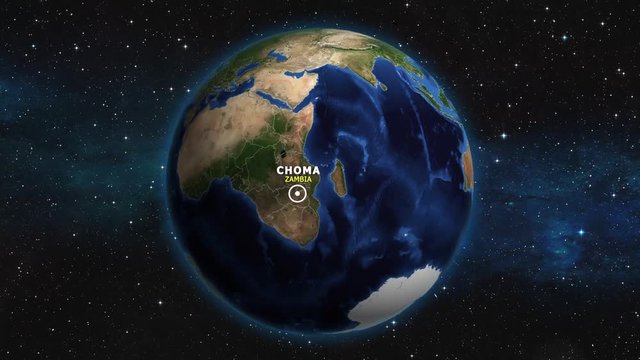 ZAMBIA CHOMA ZOOM IN FROM SPACE