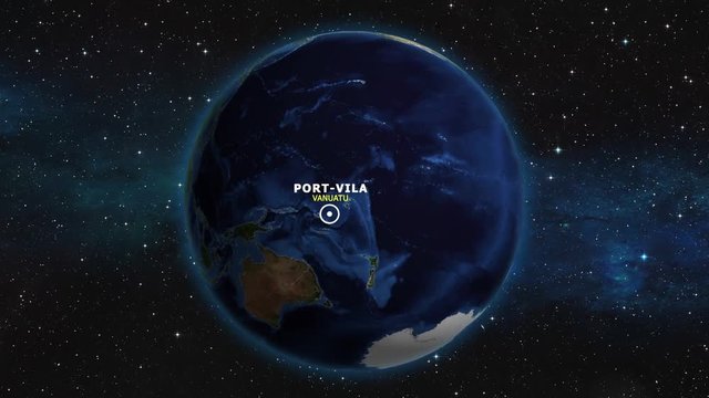 VANUATU PORT VILA ZOOM IN FROM SPACE