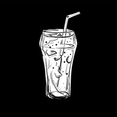 fast food drawing object black white