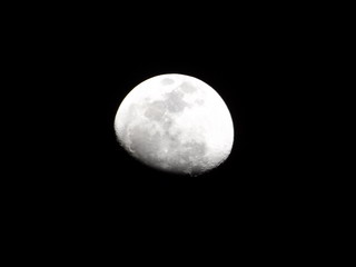 Almost full moon dark night.