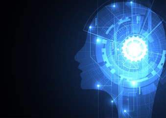 Artificial intelligence. Technology virtual concept background. Vector illustration