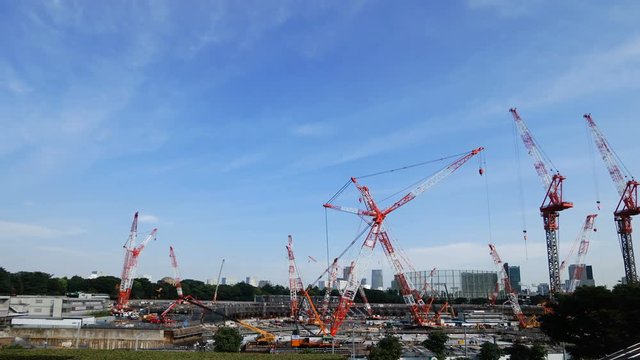 東京タイムラプス・大規模建設現場イメージ