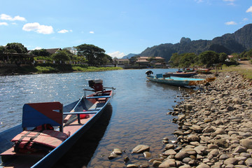 Fototapeta premium Song river at Vang Vieng, Laos