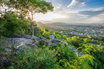 the tourist Take a photo and enjoy the beauty of the scenic spot (Khao Hin Lek Fai) is one of the beautiful tourist attractions in Hua Hin. Prachuap Khiri Khan, Thailand.