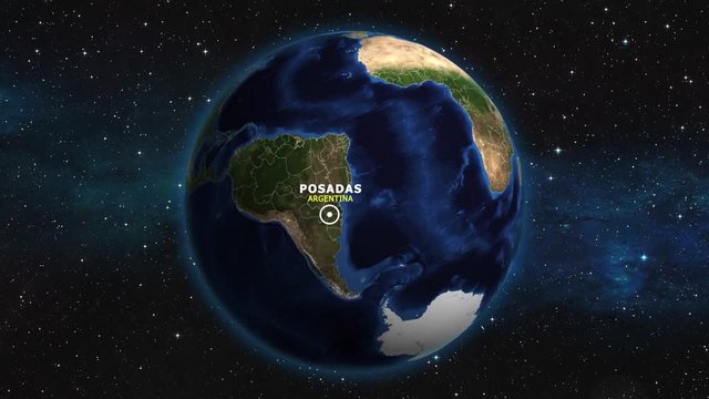 ARGENTINA POSADAS ZOOM IN FROM SPACE
