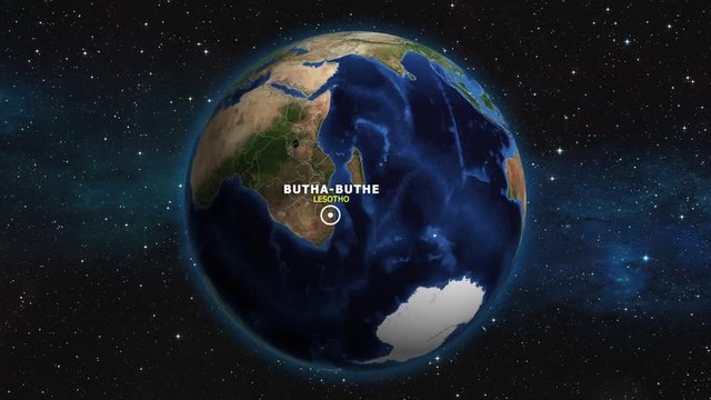 LESOTHO BUTHA BUTHE ZOOM IN FROM SPACE