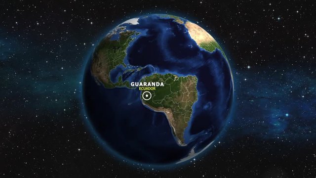 ECUADOR GUARANDA ZOOM IN FROM SPACE