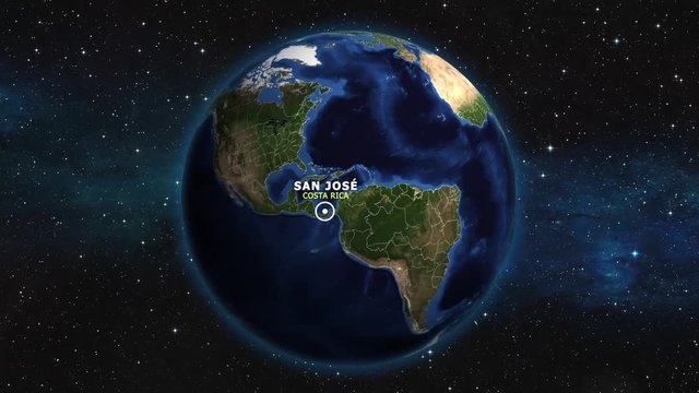 COSTA RICA SAN JOSE ZOOM IN FROM SPACE