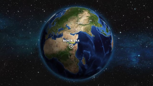ETHIOPIA BAHIR DAR ZOOM IN FROM SPACE
