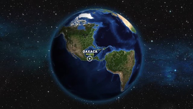 MEXICO OAXACA ZOOM IN FROM SPACE