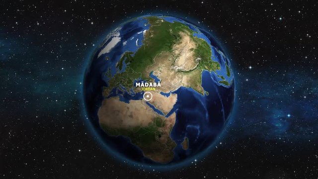 JORDAN MADABA ZOOM IN FROM SPACE