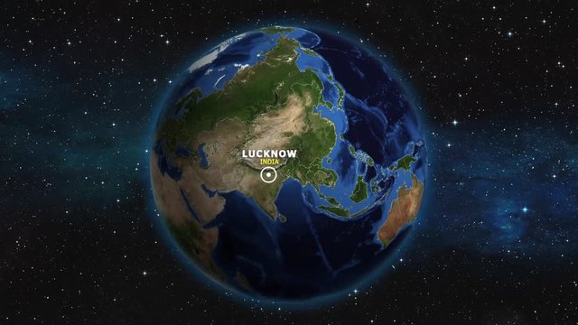 INDIA LUCKNOW ZOOM IN FROM SPACE