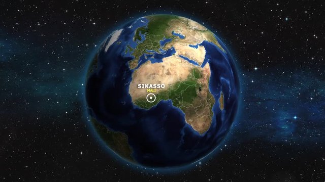 MALI SIKASSO ZOOM IN FROM SPACE