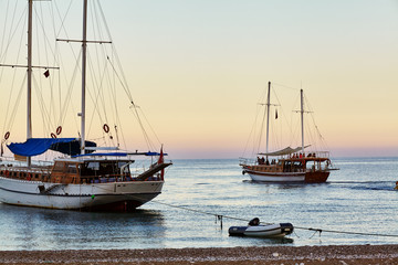 Obraz premium Yacht Sailing on the sea