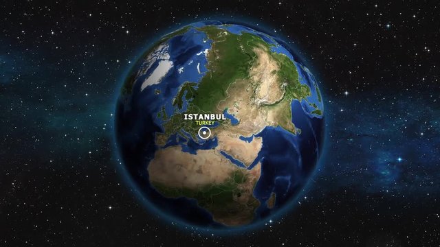 TURKEY ISTANBUL ZOOM IN FROM SPACE