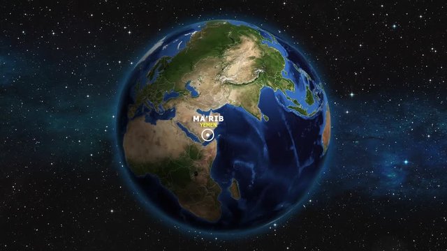 YEMEN MARIB ZOOM IN FROM SPACE