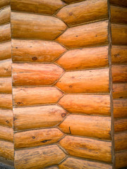 Log cabin wall corner junction