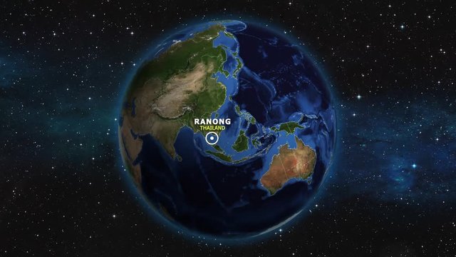 THAILAND RANONG ZOOM IN FROM SPACE