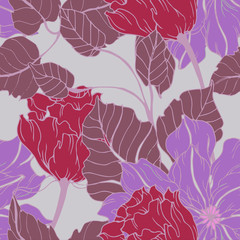 Abstract elegance pattern with floral background.