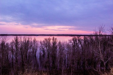 Sunset over the river