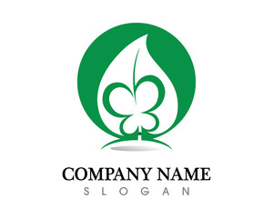 Tree leaf vector logo design, eco-friendly concept.