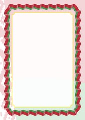 Frame and border of ribbon with Belarus flag, template elements for your certificate and diploma. Vector