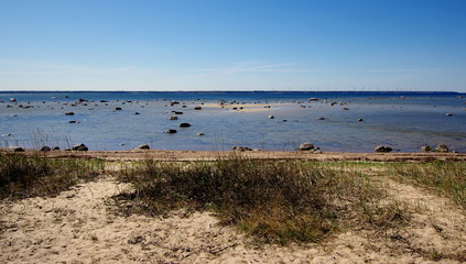 Fototapeta na wymiar Dzikie wybrzeże Bałtyku w Estonii - piękno północnego morza