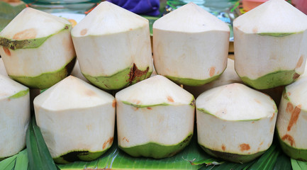 Fresh Topical coconuts at market thailand.
