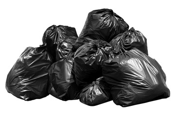 bin bag garbage, Bin,Trash, Garbage, Rubbish, Plastic Bags pile isolated on background white