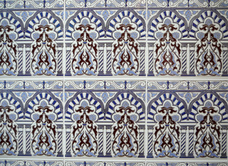 Decorative blue wall tiles