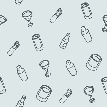 Alcohol outline isometric pattern