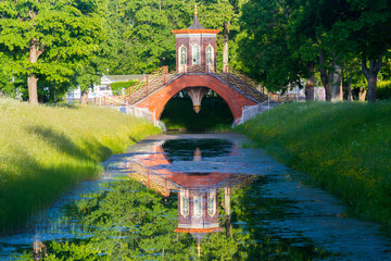 Fototapeta na wymiar bridge on channel with reflection