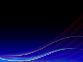 Abstract color wave design element with blue lighting effect. Blue line and wave.