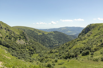 Fototapeta na wymiar view at summit le Hoheneck at haute du crete in the alsace region in France