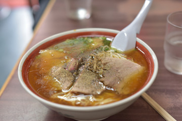 日本の岡山のラーメン