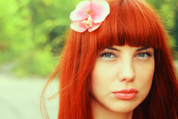 girl with flower in hair