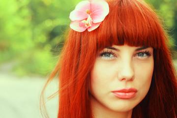 girl with flower in hair