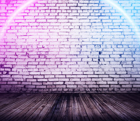 interior with neon lights